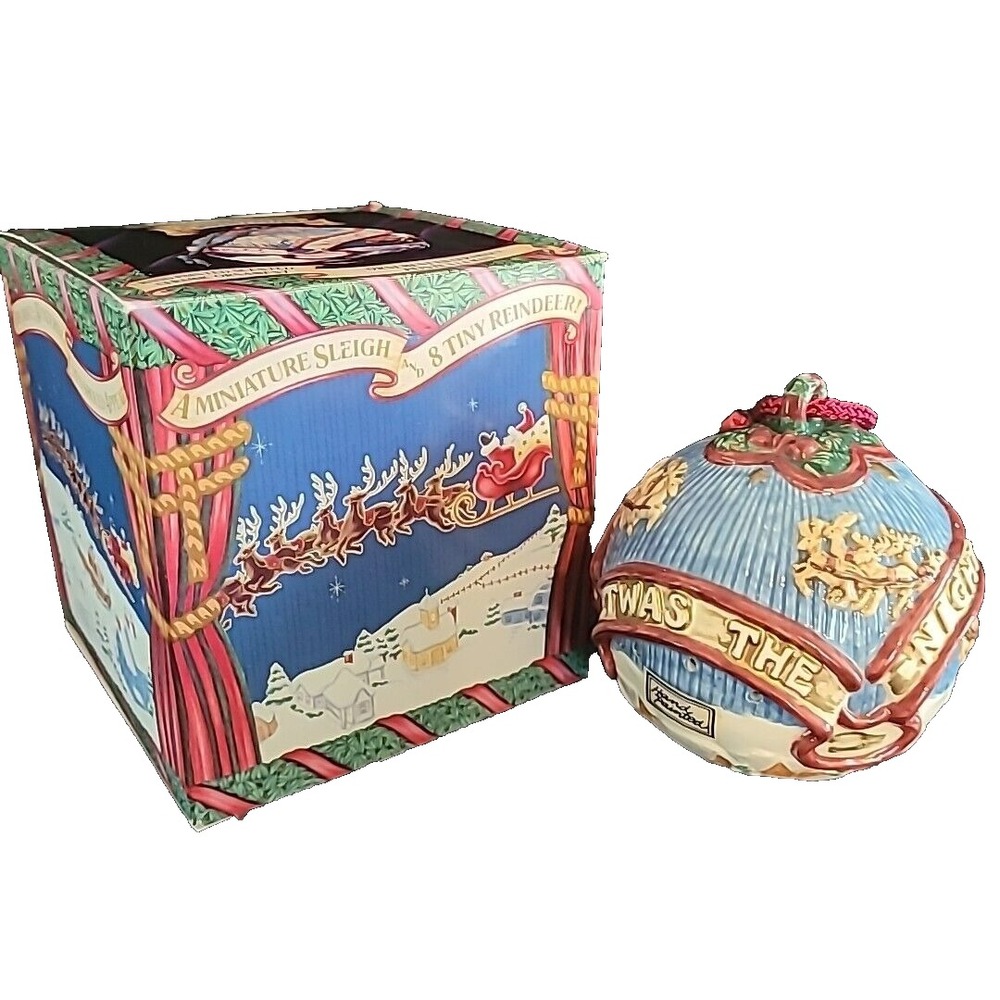 Fitz And Floyd The Night Before Christmas Ceramic Pomander‎ Ornament Vintage